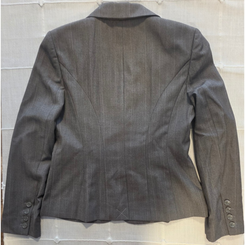 Ann Taylor Womens Grey Pinstripe Two Button Blazer Jacket Size 6 Professional - Picture 5 of 5